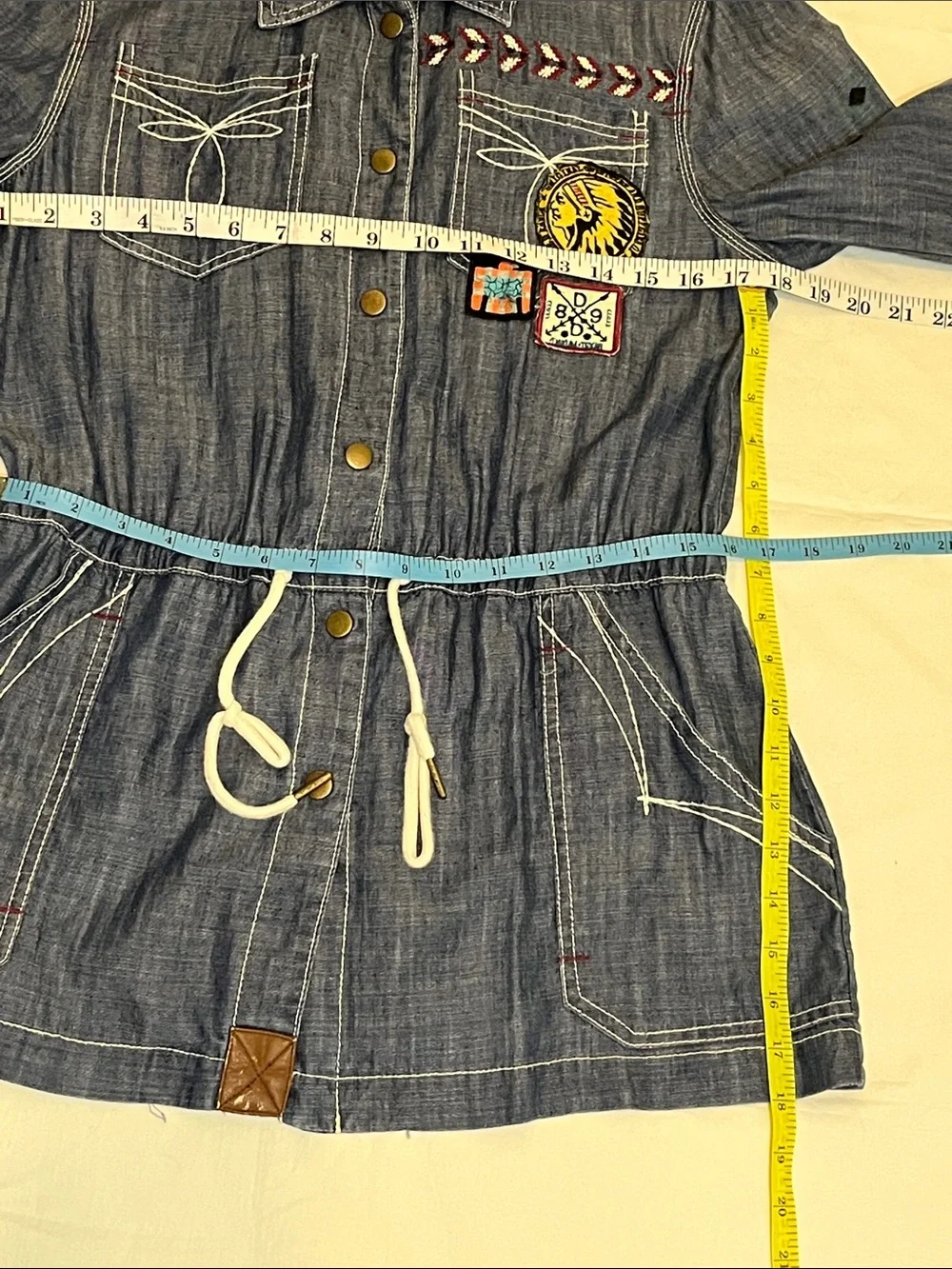 Double D Ranch Embroidered Denim Jacket - Blue Size Medium. - Picture 7 of 12